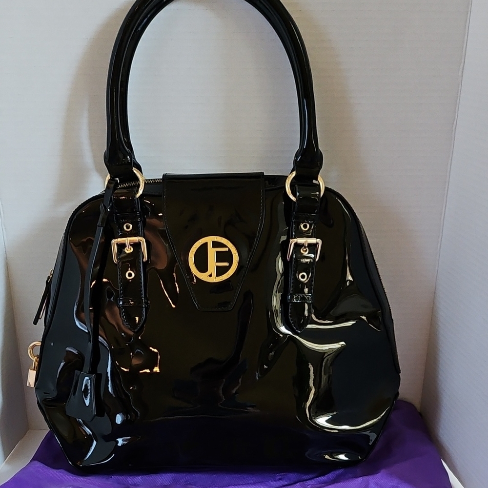 Jack French London Black Patent Leather Handbag